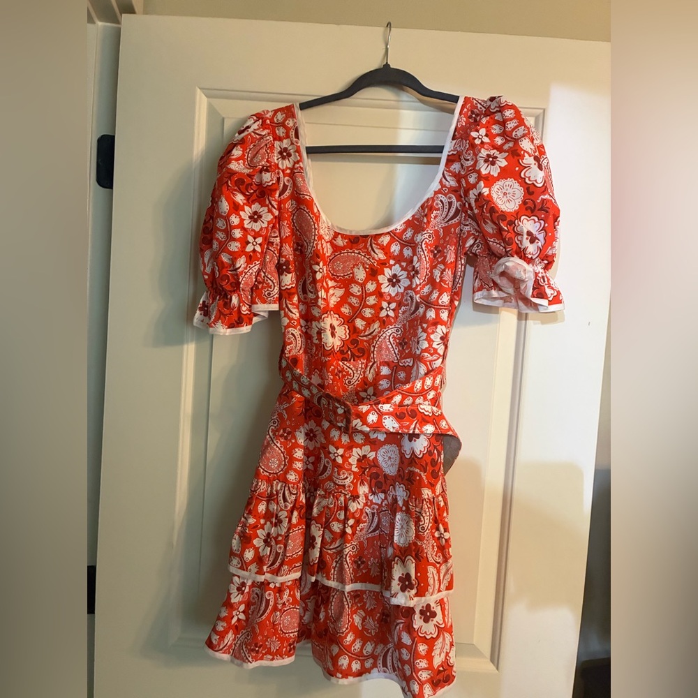 MELLODAY Red and White Floral Mini Dress